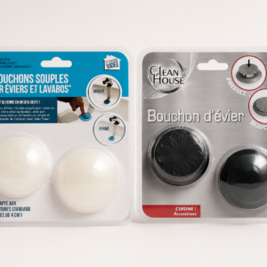 Bouchon d'evier blanc ou gris