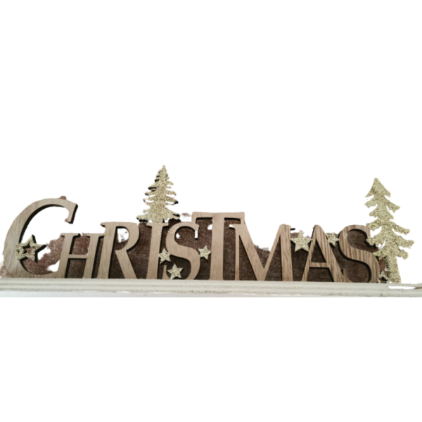 Mot Christmas en bois