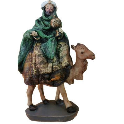 Personnage crèche à dos de chameau