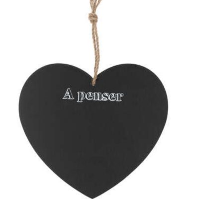 Memo Ardoise Coeur 20x18