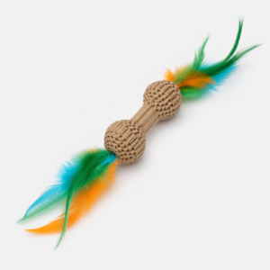 Jouet griffoir avec plumes pour chat